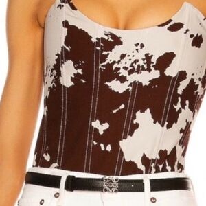 Miaou Brown and Cream Tank Top